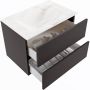 Mondiaz VICA-DLUX 70cm badmeubel onderkast Dark grey 2 lades. Inbouw wastafel CLOUD midden zonder kraangat kleur Ostra. - Thumbnail 3