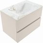 Mondiaz VICA-DLUX 70cm badmeubel onderkast Linen 2 lades. Inbouw wastafel CLOUD midden 1 kraangat kleur Frappe. - Thumbnail 3