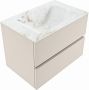 Mondiaz VICA-DLUX 70cm badmeubel onderkast Linen 2 lades. Inbouw wastafel CLOUD midden zonder kraangat kleur Frappe. - Thumbnail 2