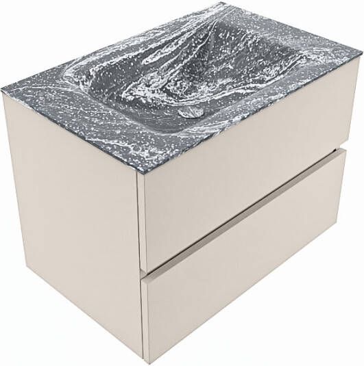 Mondiaz Vica Dlux badmeubel 70cm Linen Cloud wastafel Lava midden zonder kraangat