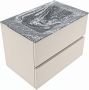 Mondiaz VICA-DLUX 70cm badmeubel onderkast Linen 2 lades. Inbouw wastafel CLOUD midden zonder kraangat kleur Lava. - Thumbnail 2
