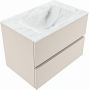 Mondiaz VICA-DLUX 70cm badmeubel onderkast Linen 2 lades. Inbouw wastafel CLOUD midden 1 kraangat kleur Opalo. - Thumbnail 3