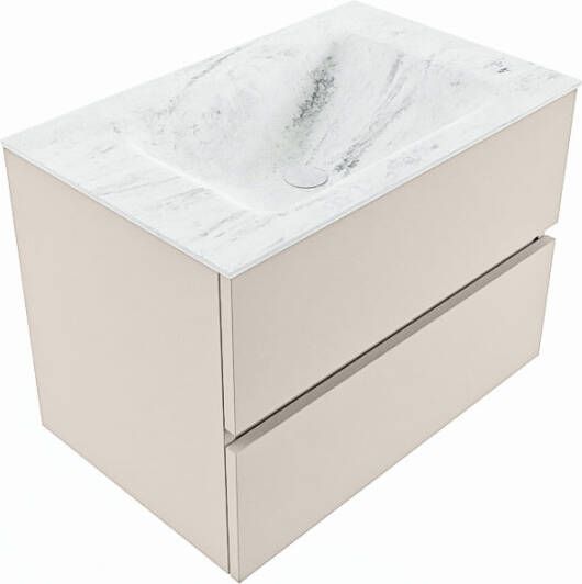 Mondiaz Vica Dlux badmeubel 70cm Linen Cloud wastafel Opalo midden zonder kraangat