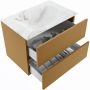 Mondiaz VICA-DLUX 70cm badmeubel onderkast Oro 2 lades. Inbouw wastafel CLOUD midden zonder kraangat kleur Frappe. - Thumbnail 3
