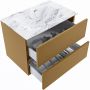 Mondiaz VICA-DLUX 70cm badmeubel onderkast Oro 2 lades. Inbouw wastafel CLOUD midden zonder kraangat kleur Glace. - Thumbnail 3