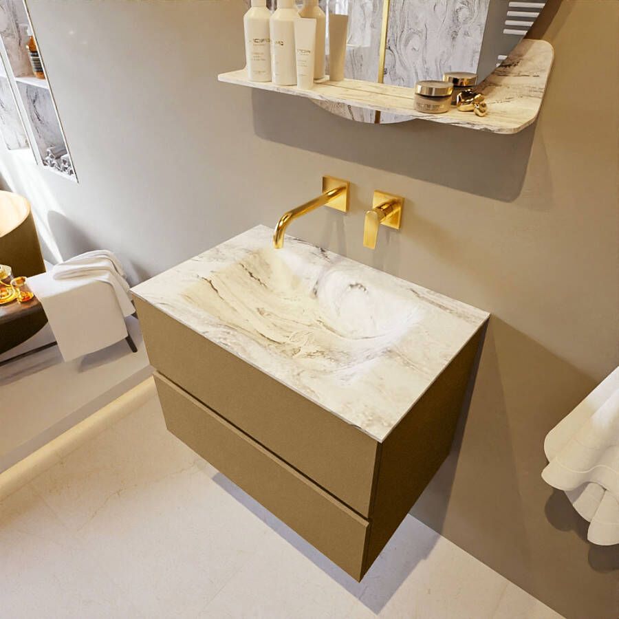 Mondiaz Vica Dlux badmeubel 70cm Oro Cloud wastafel Glace midden zonder kraangat