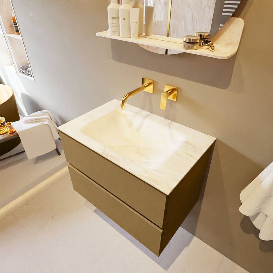 Mondiaz Vica Dlux badmeubel 70cm Oro Cloud wastafel Ostra midden zonder kraangat