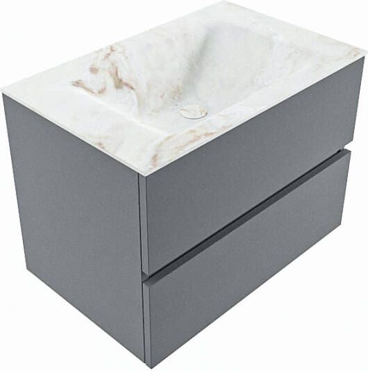 Mondiaz Vica Dlux badmeubel 70cm Plata Cloud wastafel Frappe midden met 1 kraangat