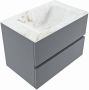 Mondiaz VICA-DLUX 70cm badmeubel onderkast Plata 2 lades. Inbouw wastafel CLOUD midden 1 kraangat kleur Frappe. - Thumbnail 2