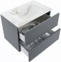Mondiaz VICA-DLUX 70cm badmeubel onderkast Plata 2 lades. Inbouw wastafel CLOUD midden zonder kraangat kleur Frappe. - Thumbnail 3