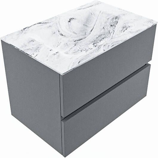 Mondiaz Vica Dlux badmeubel 70cm Plata Cloud wastafel Glace midden met 1 kraangat