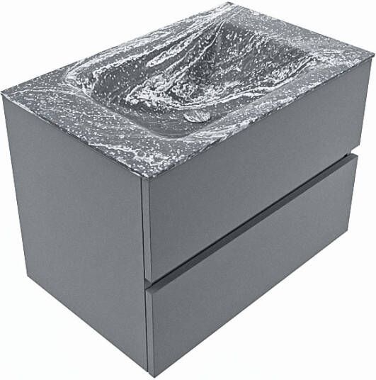 Mondiaz Vica Dlux badmeubel 70cm Plata Cloud wastafel Lava midden met 1 kraangat