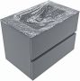 Mondiaz VICA-DLUX 70cm badmeubel onderkast Plata 2 lades. Inbouw wastafel CLOUD midden 1 kraangat kleur Lava. - Thumbnail 2