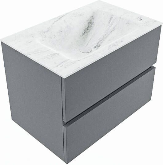 Mondiaz Vica Dlux badmeubel 70cm Plata Cloud wastafel Opalo midden met 1 kraangat