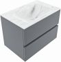 Mondiaz VICA-DLUX 70cm badmeubel onderkast Plata 2 lades. Inbouw wastafel CLOUD midden 1 kraangat kleur Opalo. - Thumbnail 2