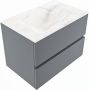 Mondiaz VICA-DLUX 70cm badmeubel onderkast Plata 2 lades. Inbouw wastafel CLOUD midden 1 kraangat kleur Ostra. - Thumbnail 2