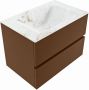 Mondiaz VICA-DLUX 70cm badmeubel onderkast Rust 2 lades. Inbouw wastafel CLOUD midden 1 kraangat kleur Frappe. - Thumbnail 2