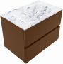 Mondiaz VICA-DLUX 70cm badmeubel onderkast Rust 2 lades. Inbouw wastafel CLOUD midden 1 kraangat kleur Glace. - Thumbnail 2