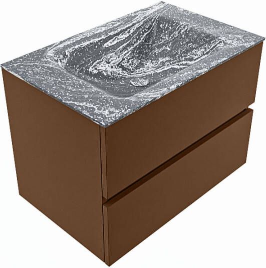 Mondiaz Vica Dlux badmeubel 70cm Rust Cloud wastafel Lava midden met 1 kraangat