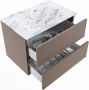 Mondiaz VICA-DLUX 70cm badmeubel onderkast Smoke 2 lades. Inbouw wastafel CLOUD midden 1 kraangat kleur Glace. - Thumbnail 3
