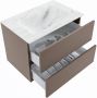Mondiaz VICA-DLUX 70cm badmeubel onderkast Smoke 2 lades. Inbouw wastafel CLOUD midden 1 kraangat kleur Opalo. - Thumbnail 3
