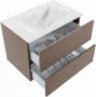 Mondiaz VICA-DLUX 70cm badmeubel onderkast Smoke 2 lades. Inbouw wastafel CLOUD midden zonder kraangat kleur Opalo. - Thumbnail 3