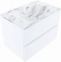 Mondiaz VICA-DLUX 70cm badmeubel onderkast Talc 2 lades. Inbouw wastafel CLOUD midden 1 kraangat kleur Glace. - Thumbnail 2