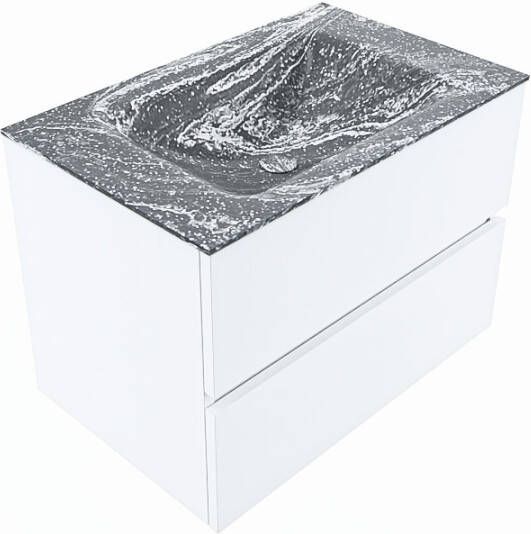 Mondiaz Vica Dlux badmeubel 70cm Talc Cloud wastafel Lava midden met 1 kraangat