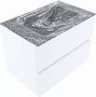 Mondiaz VICA-DLUX 70cm badmeubel onderkast Talc 2 lades. Inbouw wastafel CLOUD midden 1 kraangat kleur Lava. - Thumbnail 2