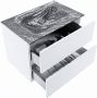 Mondiaz VICA-DLUX 70cm badmeubel onderkast Talc 2 lades. Inbouw wastafel CLOUD midden zonder kraangat kleur Lava. - Thumbnail 3