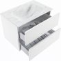 Mondiaz VICA-DLUX 70cm badmeubel onderkast Talc 2 lades. Inbouw wastafel CLOUD midden 1 kraangat kleur Opalo. - Thumbnail 2
