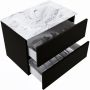Mondiaz VICA-DLUX 70cm badmeubel onderkast Urban 2 lades. Inbouw wastafel CLOUD midden 1 kraangat kleur Glace. - Thumbnail 3