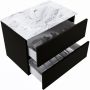 Mondiaz VICA-DLUX 70cm badmeubel onderkast Urban 2 lades. Inbouw wastafel CLOUD midden zonder kraangat kleur Glace. - Thumbnail 3