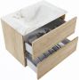 Mondiaz VICA-DLUX 70cm badmeubel onderkast Washed Oak 2 lades. Inbouw wastafel CLOUD midden 1 kraangat kleur Frappe. - Thumbnail 3