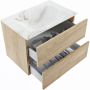 Mondiaz VICA-DLUX 70cm badmeubel onderkast Washed_Oak 2 lades. Inbouw wastafel CLOUD midden zonder kraangat kleur Frappe. - Thumbnail 3