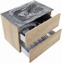 Mondiaz VICA-DLUX 70cm badmeubel onderkast Washed Oak 2 lades. Inbouw wastafel CLOUD midden 1 kraangat kleur Lava. - Thumbnail 4