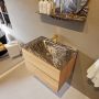 Mondiaz VICA-DLUX 70cm badmeubel onderkast Washed Oak 2 lades. Inbouw wastafel CLOUD midden 1 kraangat kleur Lava. - Thumbnail 5