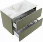 Mondiaz VICA-DLUX 80cm badmeubel onderkast Army 2 lades. Inbouw wastafel CLOUD midden 1 kraangat kleur Frappe. - Thumbnail 3