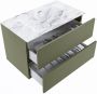 Mondiaz VICA-DLUX 80cm badmeubel onderkast Army 2 lades. Inbouw wastafel CLOUD midden 1 kraangat kleur Glace. - Thumbnail 3