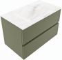 Mondiaz VICA-DLUX 80cm badmeubel onderkast Army 2 lades. Inbouw wastafel CLOUD midden 1 kraangat kleur Ostra. - Thumbnail 2