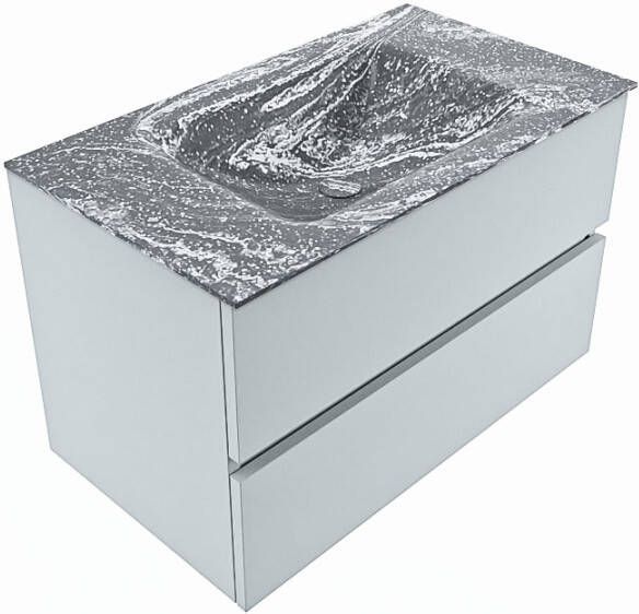 Mondiaz Vica Dlux badmeubel 80cm Clay Cloud wastafel Lava midden zonder kraangat