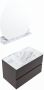 Mondiaz VICA-DLUX 80cm badmeubel onderkast Dark grey 2 lades. Inbouw wastafel CLOUD midden 1 kraangat kleur Glace. - Thumbnail 2