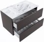 Mondiaz VICA-DLUX 80cm badmeubel onderkast Dark grey 2 lades. Inbouw wastafel CLOUD midden 1 kraangat kleur Glace. - Thumbnail 3