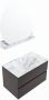 Mondiaz VICA-DLUX 80cm badmeubel onderkast Dark grey 2 lades. Inbouw wastafel CLOUD midden zonder kraangat kleur Glace. - Thumbnail 2