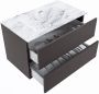 Mondiaz VICA-DLUX 80cm badmeubel onderkast Dark grey 2 lades. Inbouw wastafel CLOUD midden zonder kraangat kleur Glace. - Thumbnail 3