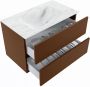 Mondiaz VICA-DLUX 80cm badmeubel onderkast Rust 2 lades. Inbouw wastafel CLOUD midden 1 kraangat kleur Opalo. - Thumbnail 3