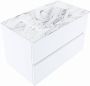 Mondiaz VICA-DLUX 80cm badmeubel onderkast Talc 2 lades. Inbouw wastafel CLOUD midden zonder kraangat kleur Glace. - Thumbnail 2
