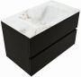 Mondiaz VICA-DLUX 80cm badmeubel onderkast Urban 2 lades. Inbouw wastafel CLOUD midden 1 kraangat kleur Frappe. - Thumbnail 2