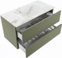 Mondiaz VICA-DLUX 90cm badmeubel onderkast Army 2 lades. Inbouw wastafel CLOUD midden 1 kraangat kleur Frappe. - Thumbnail 3
