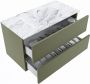 Mondiaz VICA-DLUX 90cm badmeubel onderkast Army 2 lades. Inbouw wastafel CLOUD midden 1 kraangat kleur Glace. - Thumbnail 3